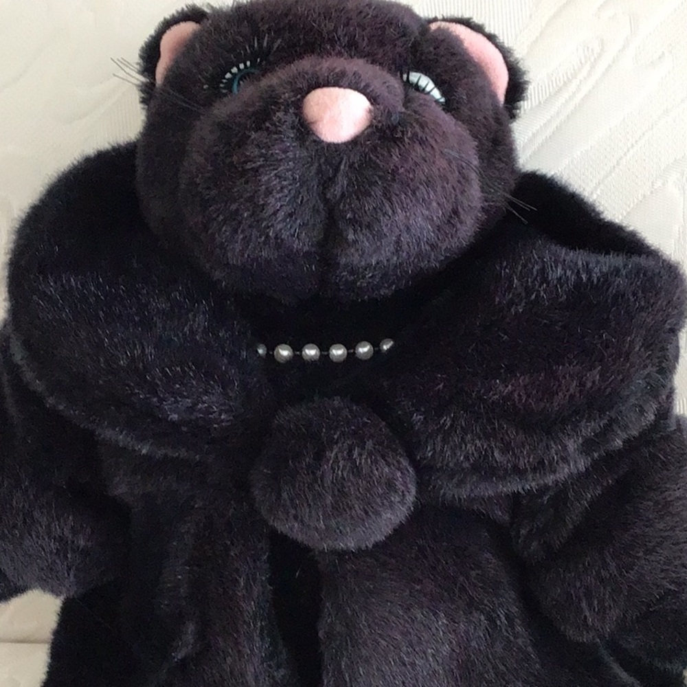 Vintage Fabulous Fakes Plush Black Cat  18” - Picture 3 of 4